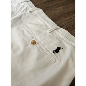 Polo Ralph Lauren Mens 38 White Stretch Classic Fit Chino Shorts Cotton Twill